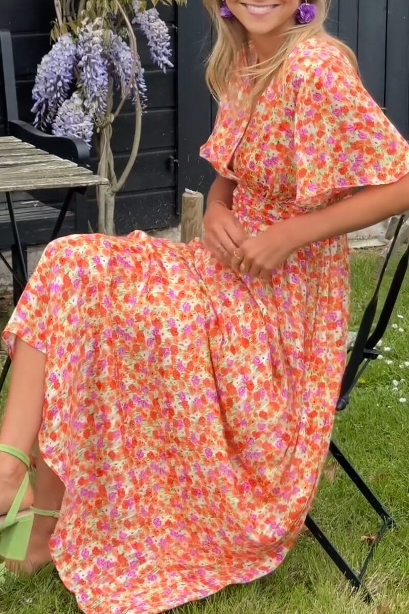 Sigrid™ | Elegantiška Maxi Suknelė su V Formos Iškirpte